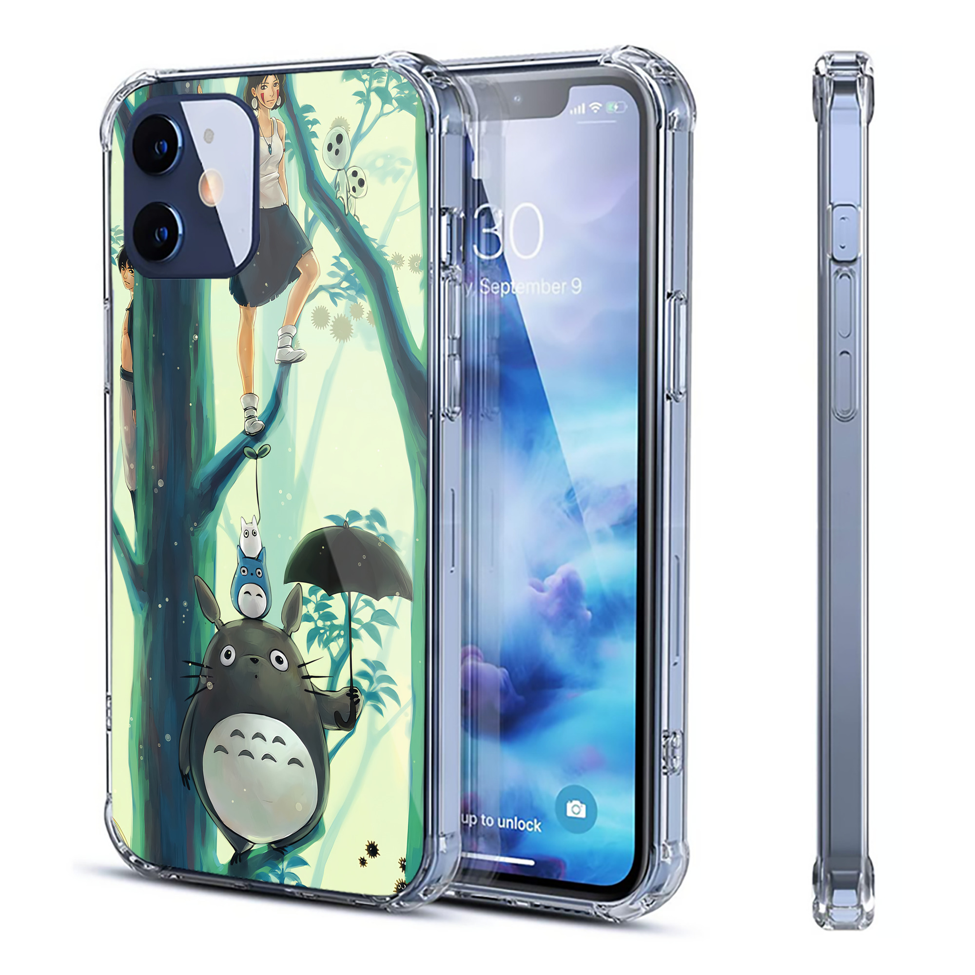 （画像用） となりのトトロ 草壁メイ 草壁サツキ My Neighbor Totoro Satsuki Kusakabe Mei Kusakabe 【iPhone 12シリーズ対応】透明スマホケース（クリアソフトケース）